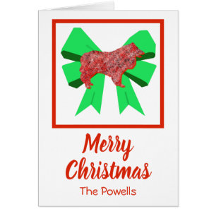 Cartão Collie Rough Christmas Dog & Green Arco Christmas