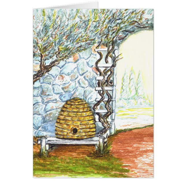 Cartão colmeia da abelha do pátio (Frente)