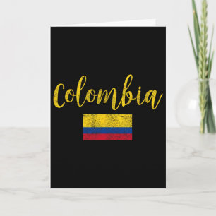 Cartão Colômbia Bandeira Colombiana Vintage
