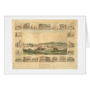 Cartão Colômbia, mapa panorâmico 1855 do CA (0441A)