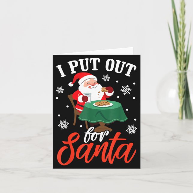 Cartão Coloque Biscoito Com Leite Para Papai Noel Present (Frente)