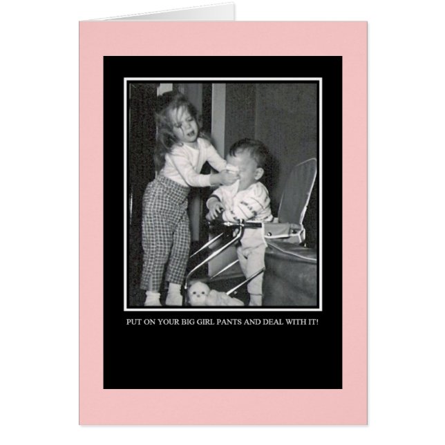 Cartão Coloque suas calças grandes (Frente)