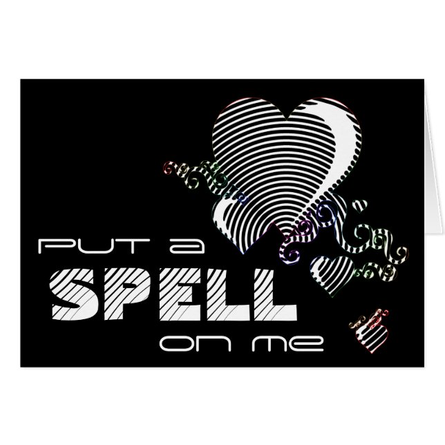 Cartão Coloque um feitiço em mim. (Frente Horizontal)