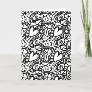 Cartão color me heart doodle greeting card