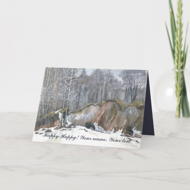 Cartão Coloração aquosa da neve da ravina (Frente)