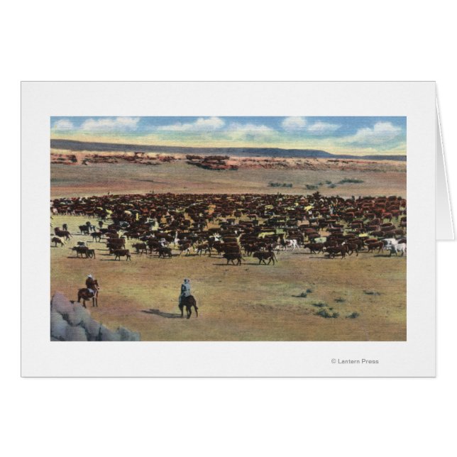 Cartão Colorado - Arredondamento de Cowboys (Frente Horizontal)