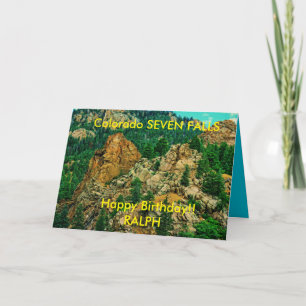 Cartão Colorado Seven Falls Birthday Card