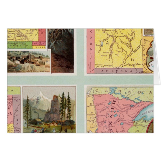 Cartão Colorado, Utah, Montana, Minnesota (Frente Horizontal)