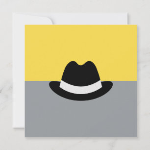 Cartão Colorblock de Fedora Moderno