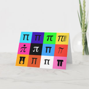 Cartão colorblock feliz pi dia