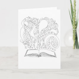 Cartão Colore sua própria placa - Magia do livro