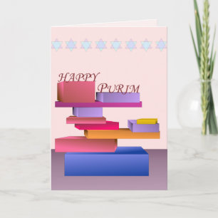 Cartão Colored Blocks Happy Purim Card