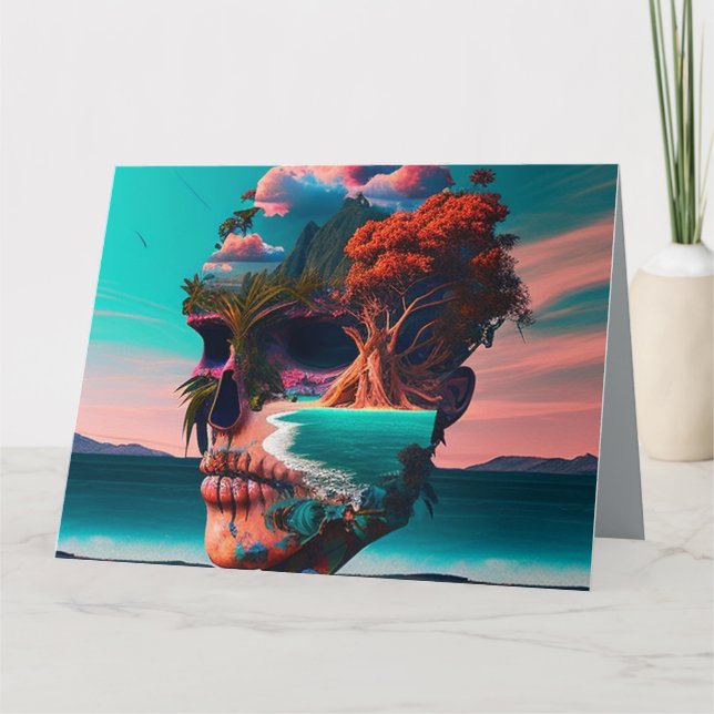 Cartão Colored Skull Head (Frente)