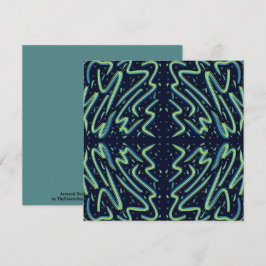 Cartão Colorful Abstract Psychedelic Stringy Pointed Art