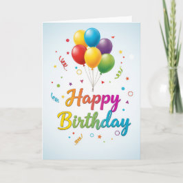 Cartão Colorful Balloon Celebration – Happy Birthday Card