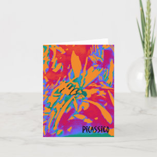 Cartão Colorful Flowerlike Abstract Art Note Card