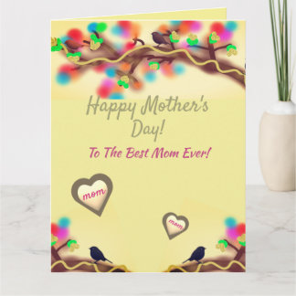 Cartão Colorful Nature Heart Mother's Day 