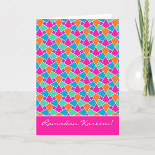 Cartão Colorful Ramadan Card, Bright Islamic Pattern