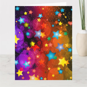Cartão Colorful stars abstract art design