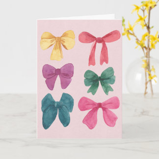 Cartão Colorful Watercolor Bows Greeting Card – Blank