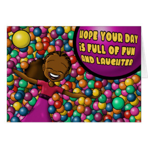 Cartão Colorida African American Girl Birthday