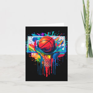 Cartão Colorida Drill Ball Hoop Slam Dunk Dripp