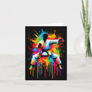 Cartão Colorida Karate Tie Dye Cor Karate Ventoinha Srt H