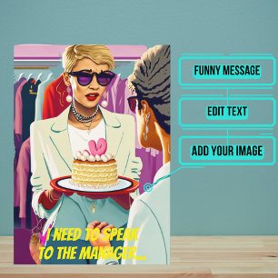 Cartão Colorida Pop Art Engraçado Karen Birthday