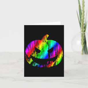 Cartão Colorida Rainbow Halloween Jack O Lantern Pumpkin