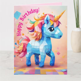 Cartão Colorida Unicorn Pinata Birthday