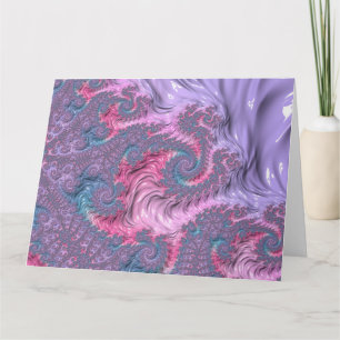 Cartão Colorido Boho Hippie Groovy Trippy Pastel Fractal