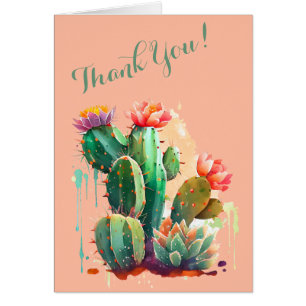 Cartão Colorido Cactus Blooms