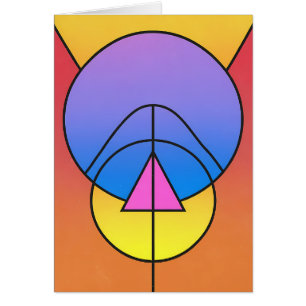 Cartão Colorido de Círculos Geométricos Abstratos