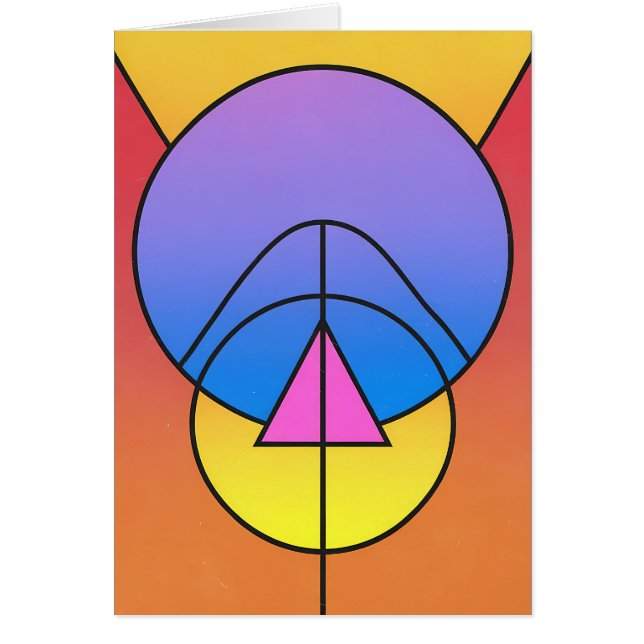 Cartão Colorido de Círculos Geométricos Abstratos (Frente)