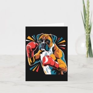 Cartão Colorido Divertido Boxeador Amantes de Cães Kickbo
