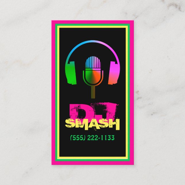 Cartão Colorido DJ Musical Music Studio (Frente)