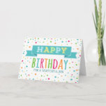 Cartão Colorir Confetti Son Birthday<br><div class="desc">Cartão de aniversário para filho com design de confete colorido e verso pensativo.</div>