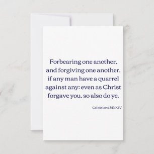 Cartão Colossianos 3:13 Bíblia KJV Verse Flat Greeting