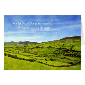 Cartão Colossians 1:16 Paisagem da Irlanda