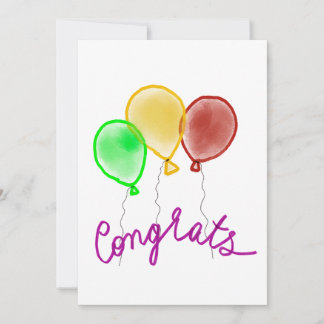 Cartão Colourful balloons congrats card