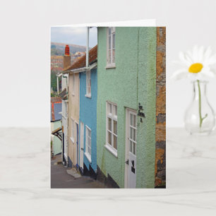 Cartão Colourful houses, Lyme Regis, Dorset, England