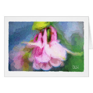 Cartão Columbina rosa/Floral/Watercolor