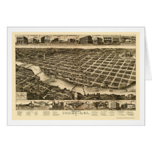 Cartão Columbo, mapa panorâmico de GA - 1886