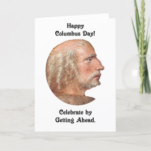 Cartão Columbus Day Getting Ahead Vintage Portrait
