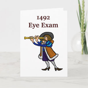 Cartão Columbus Day Greeting Card - 1492 Eye Exam