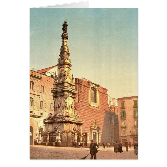 Cartão Coluna da Virgem, Piazza Trinit&agrave Maggior (Frente)