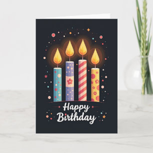 Cartão Colunas de Aniversário Luminosas Carta