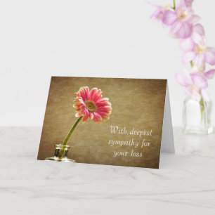 Cartão Com a mais profunda simpatia - Pink Daisy