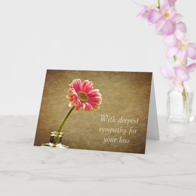 Cartão Com a mais profunda simpatia - Pink Daisy (Orquídea)