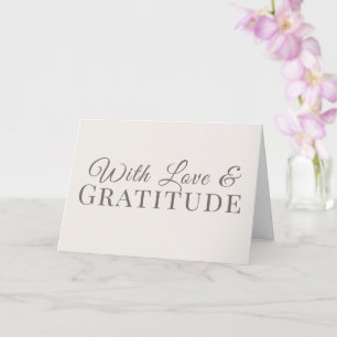 Cartão Com Amor e Gratidão – Tipografia Minimalista